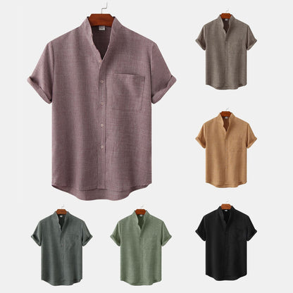 Lunaire™ | Plain Cotton Short-sleeve Shirt