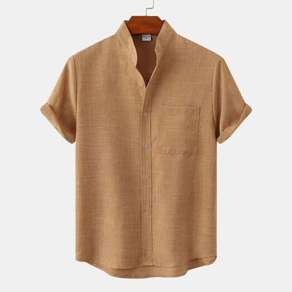 Lunaire™ | Plain Cotton Short-sleeve Shirt